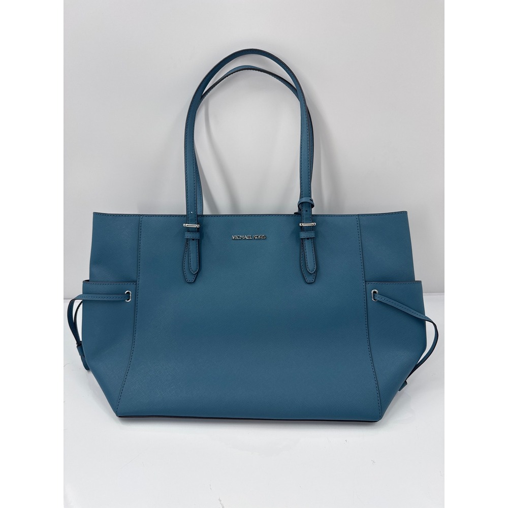 Michael Kors Voyager Teal Blue Saffiano Leather Tote Bag 35S1S2GT7L